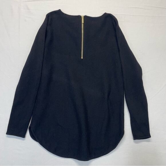 Michael Kors Black Knit Sweater Size Small gold zipper - Picture 5 of 7
